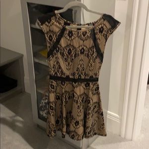 Sheer nude and black fit to flare